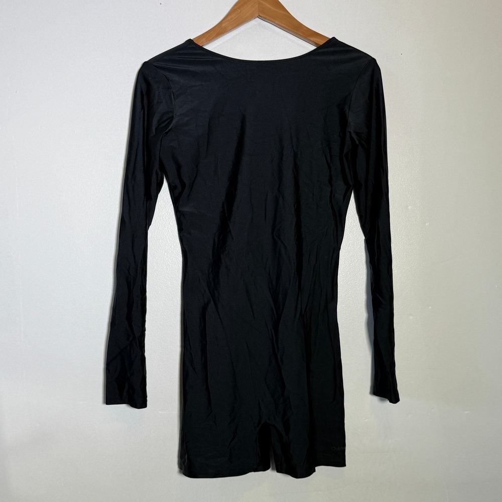 Outdoor Voices Bodysuit Womens Large Black Long Sleeve Scoop Neck‎